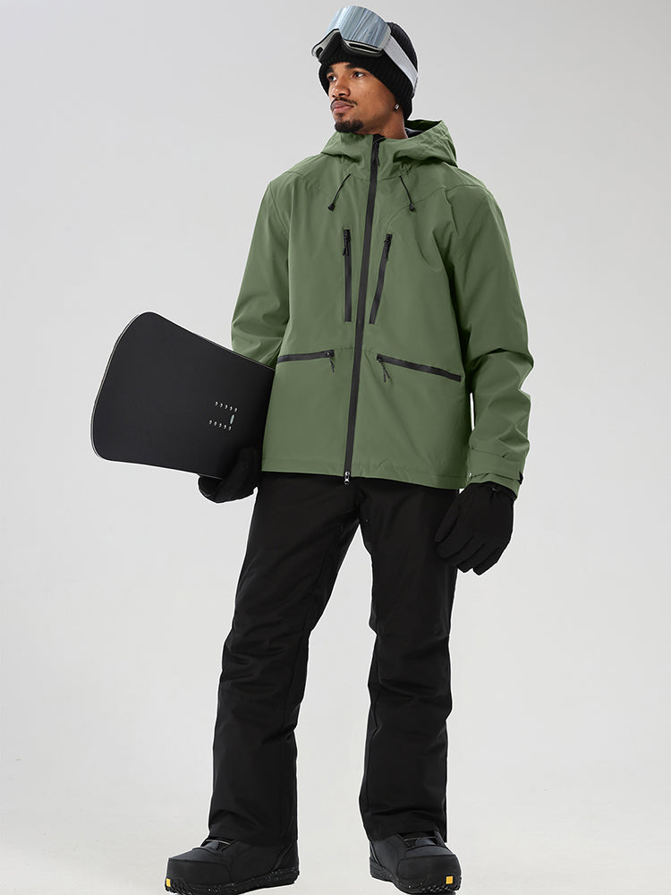 Men's Contrast-Zip Winter Jacket and Snow Pants