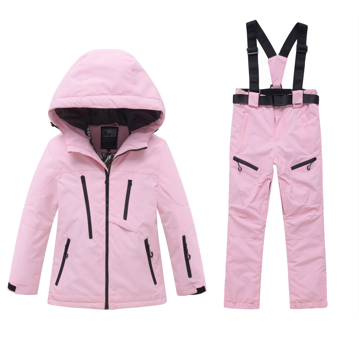 Kids' Insulated Zip-Pocket Snow Jacket and Bibs