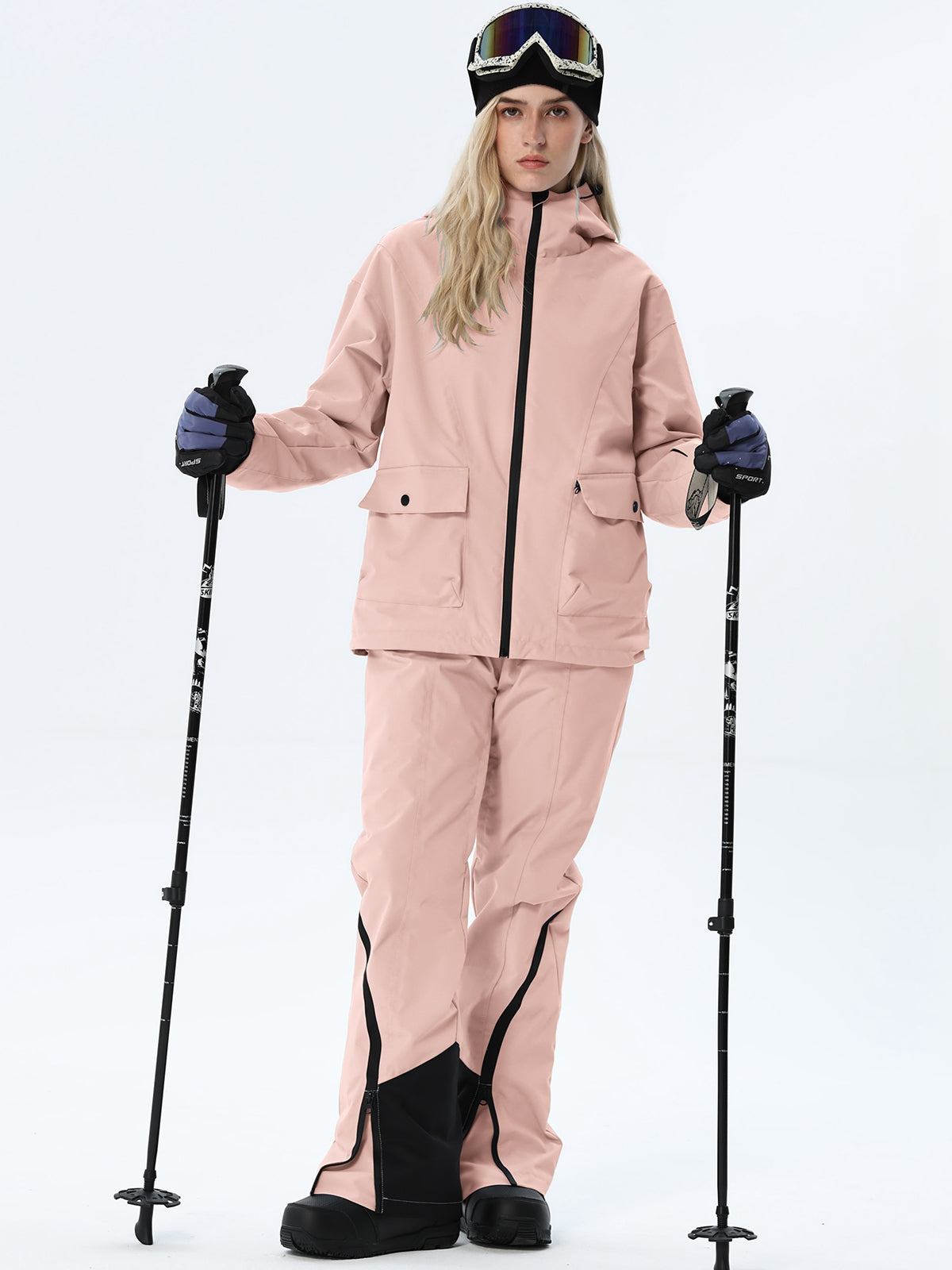 Women's Hooded Utility Snow Set with Flap Pockets