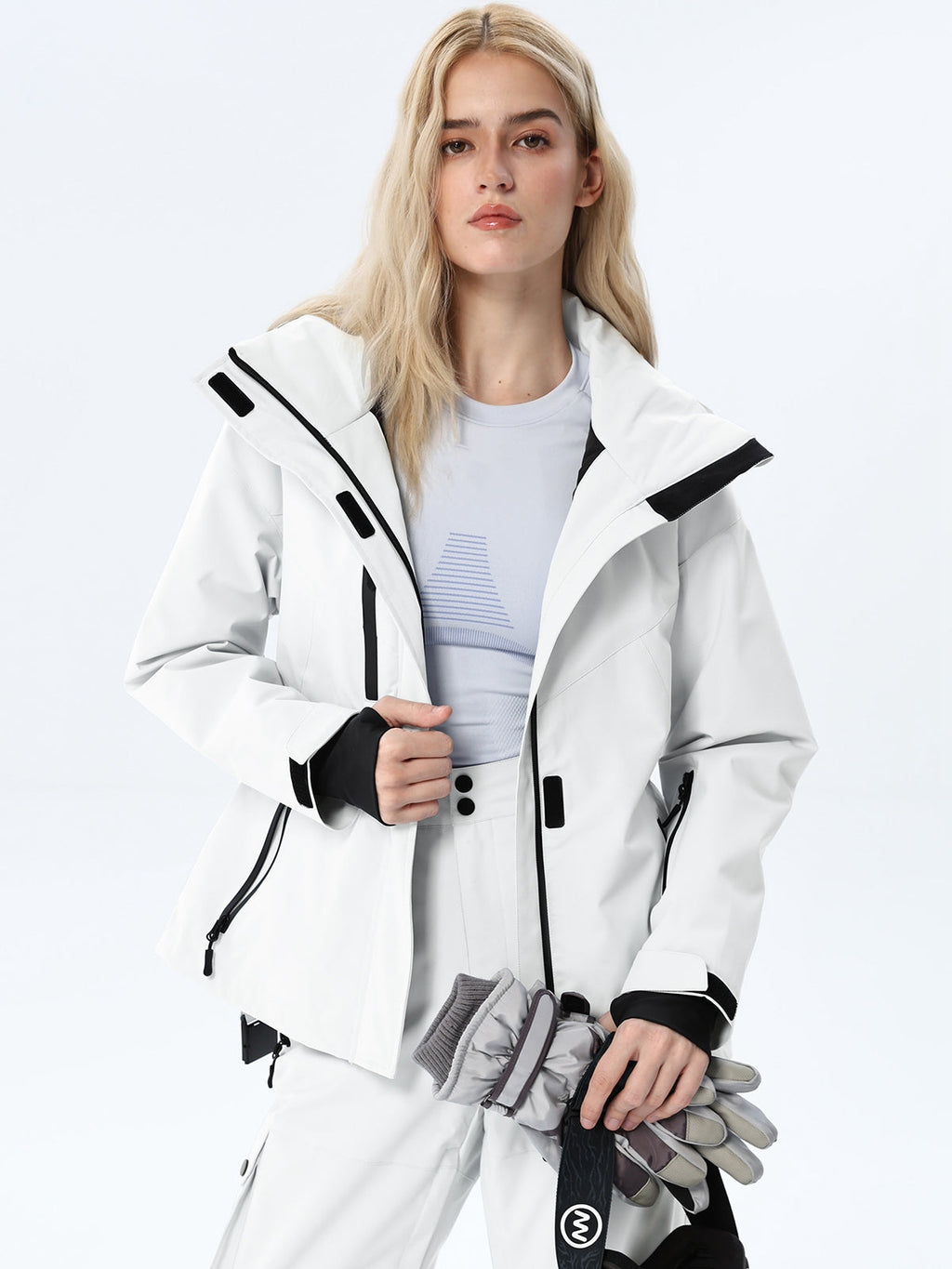 Women's Coordinated Belted Snow Jacket and Pants