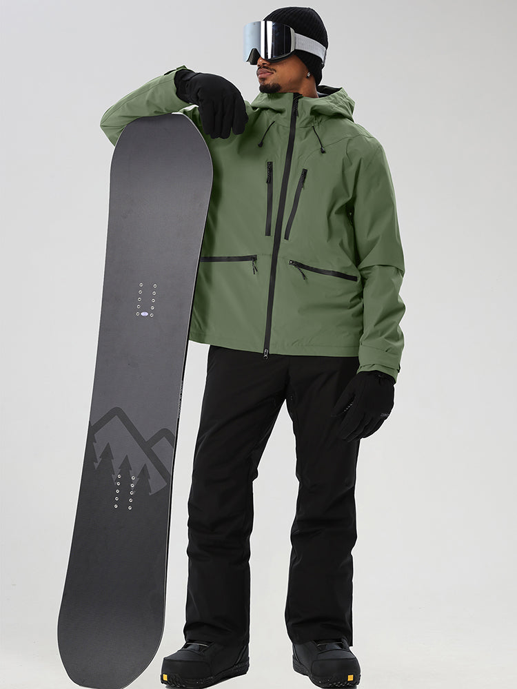 Men's Contrast-Zip Winter Jacket and Snow Pants