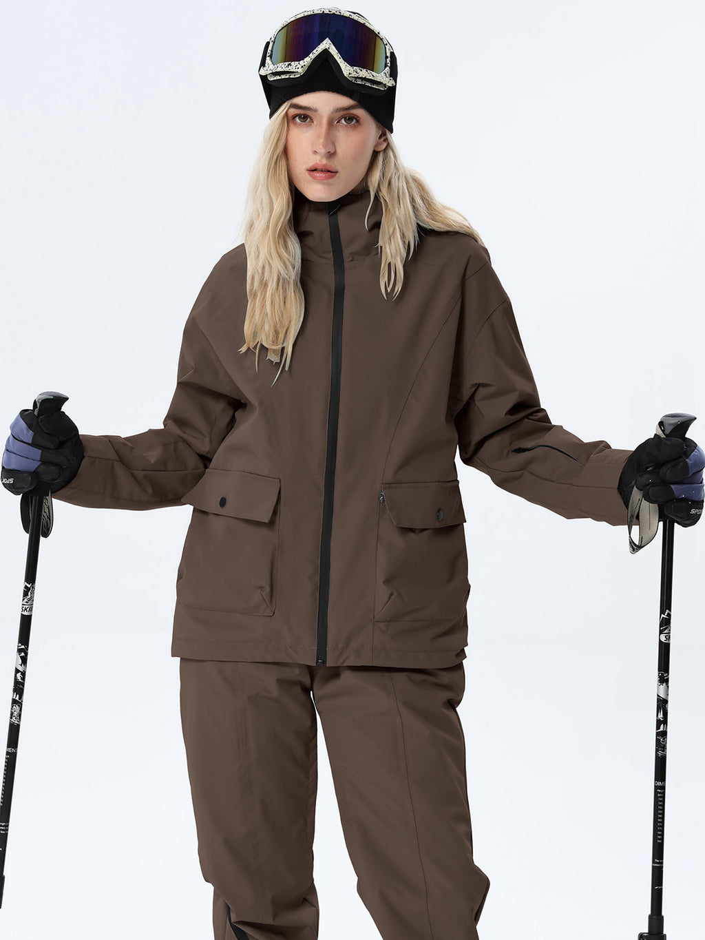 Women's Hooded Utility Snow Set with Flap Pockets