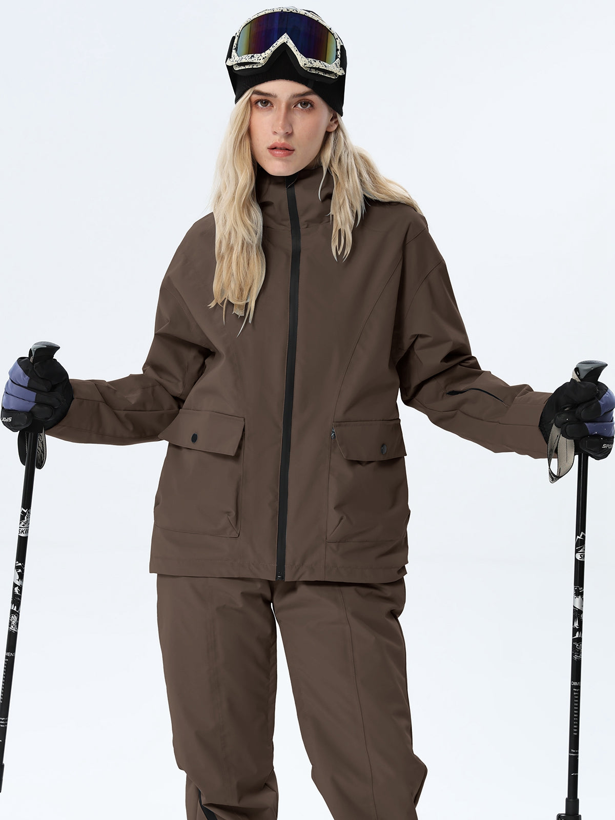 Women's Hooded Utility Snow Set with Flap Pockets