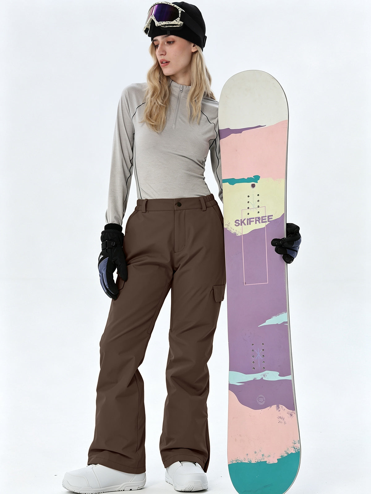 Women's Regular-Fit Cargo Snow Trousers