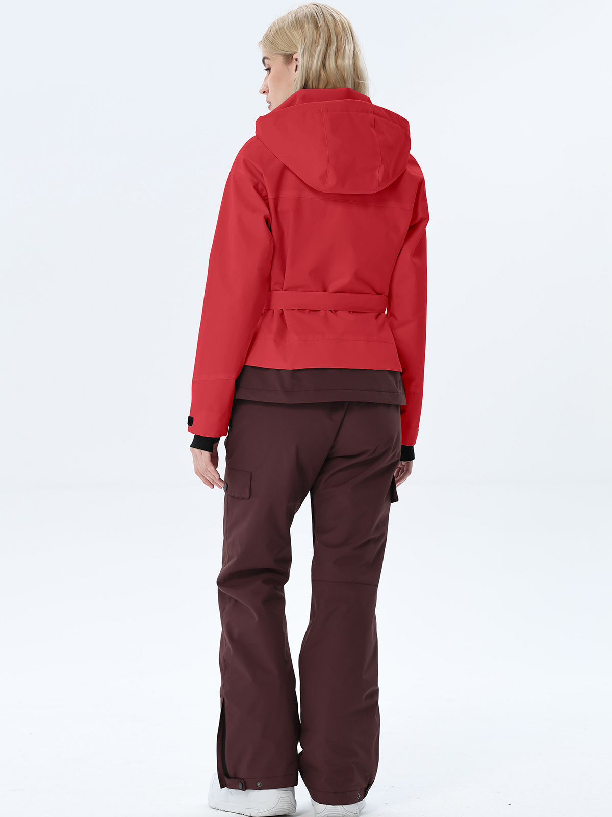 Women's Two-Tone Ski Outfit with Adjustable Waist Belt