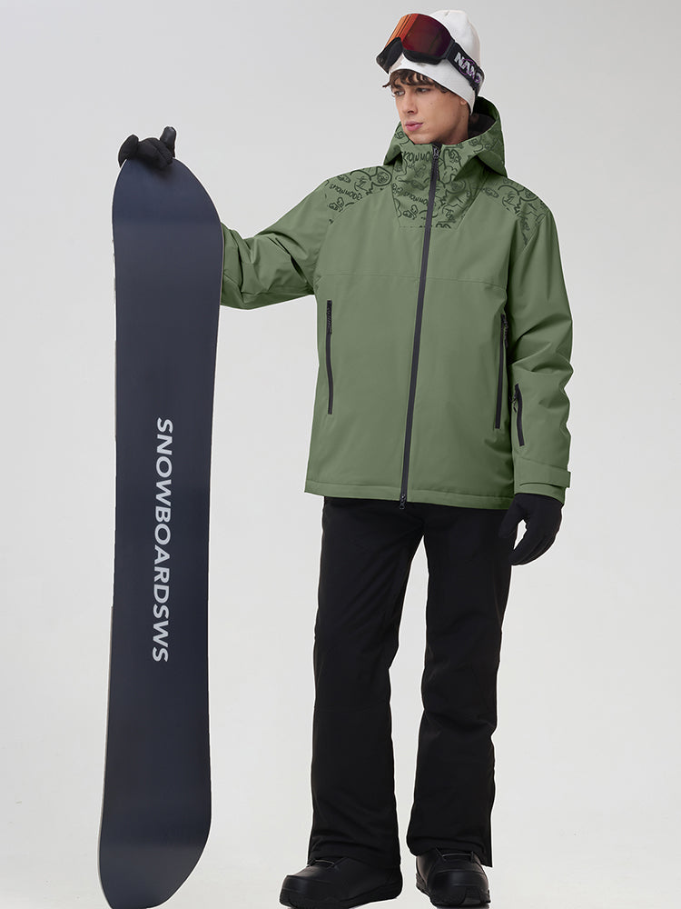 Men's Graphic-Panel Snow Jacket and Trouser Set