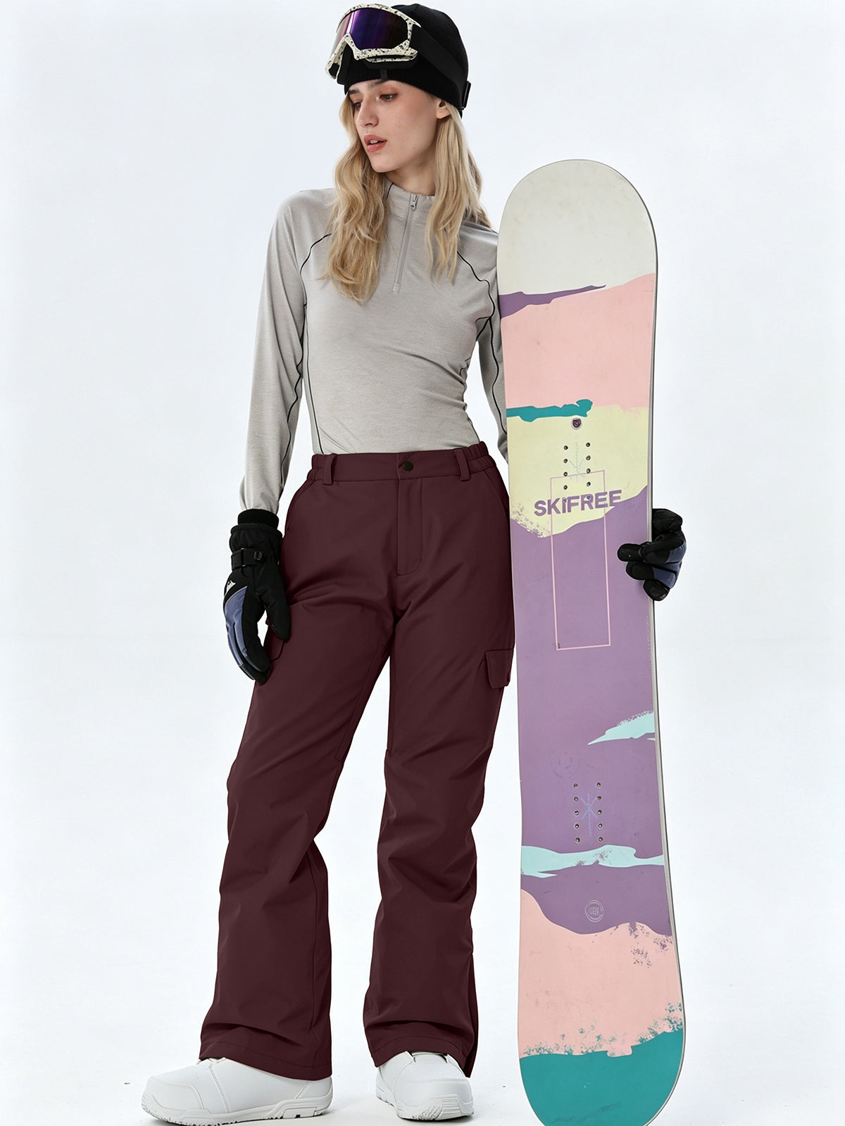 Women's Regular-Fit Cargo Snow Trousers