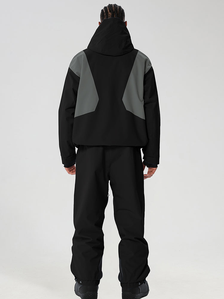 Men's Retro Color-Panel Jacket and Cargo Pants Set