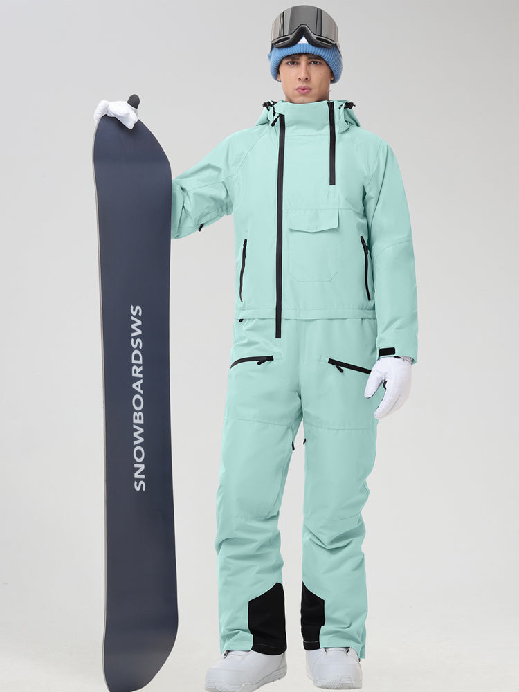 Men's Insulated Hooded One-Piece Snow Suit