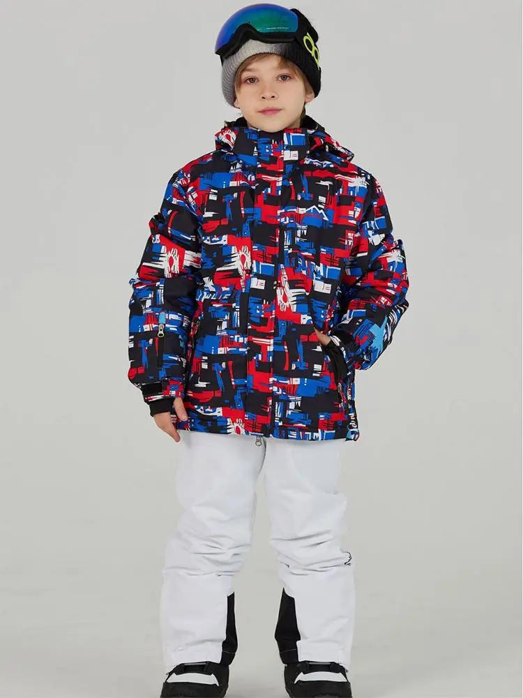 Boys Winter Snowboarding Jackets & Pants Printed Snowear