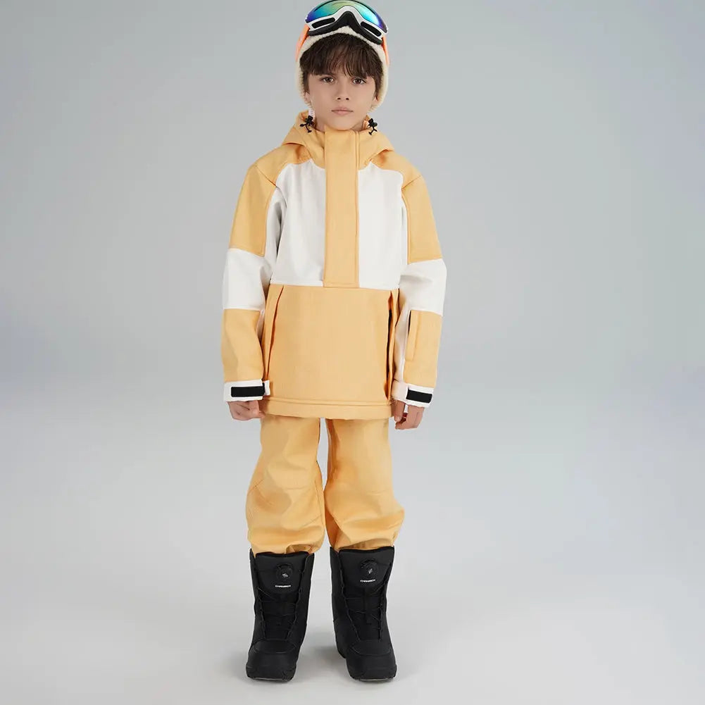 Boy's Color Blocked Snow Suit Waterproof Windproof Warm Snowsuits