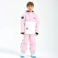 Unisex Color Blocked Button-up Snowsuits 2 Pieces Winter Coat & Pants
