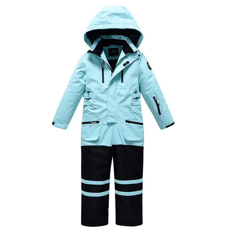 Children One-piece Snow Jumpsuits Loose Fit Ski Suits