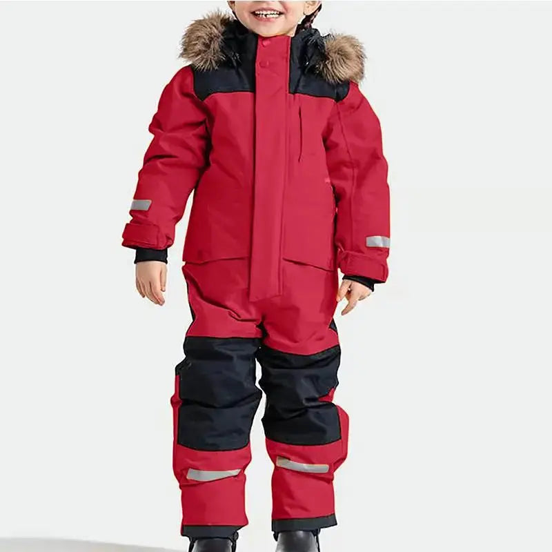 Children's Winter Ski Suit Thermal One-piece Ski Overalls