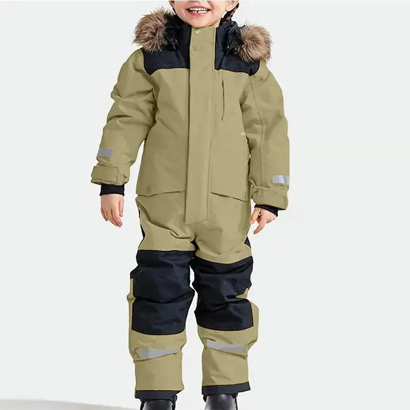 Children's Winter Ski Suit Thermal One-piece Ski Overalls