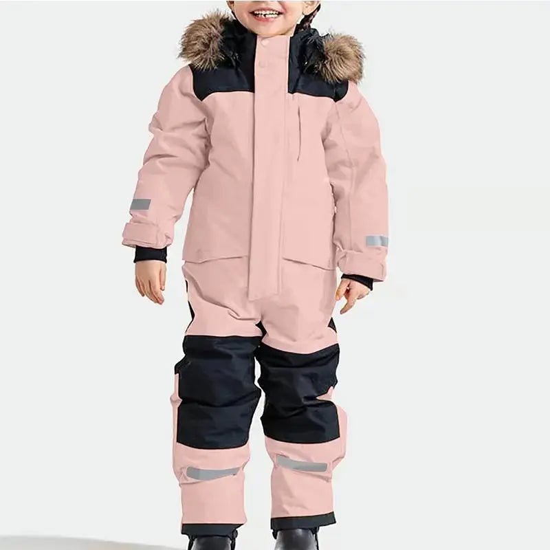 Children's Winter Ski Suit Thermal One-piece Ski Overalls