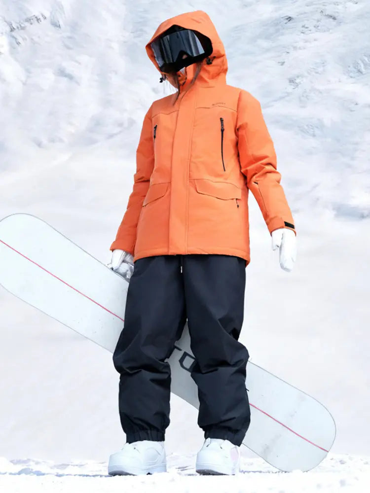 Couple Style Hooded Snow Jackets & Pants Set