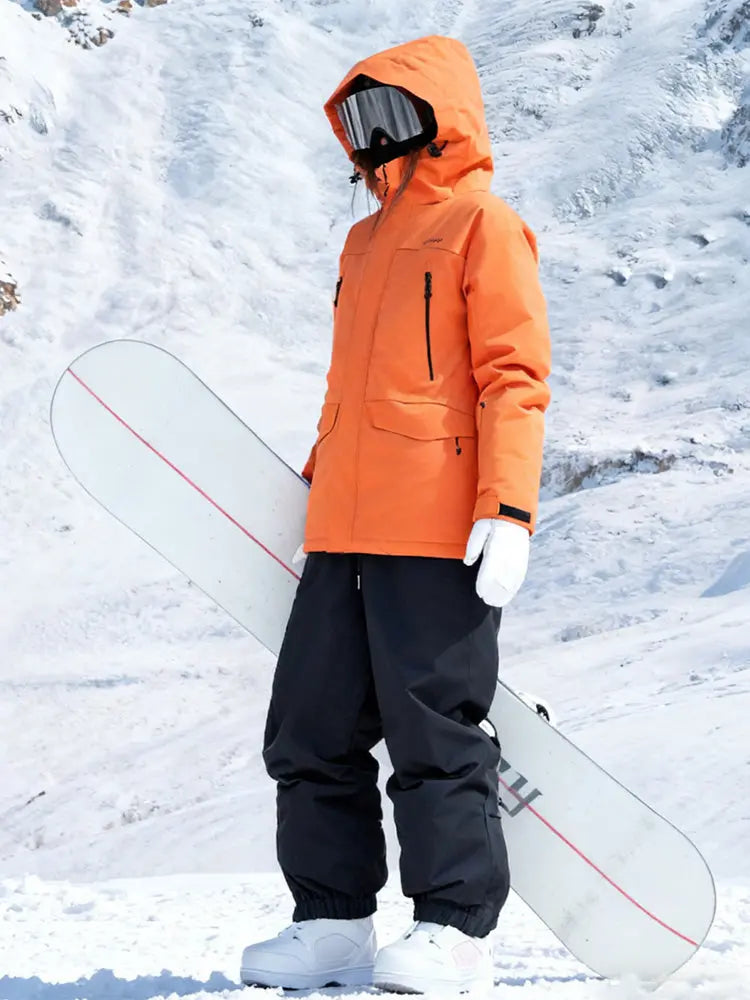 Couple Style Hooded Snow Jackets & Pants Set
