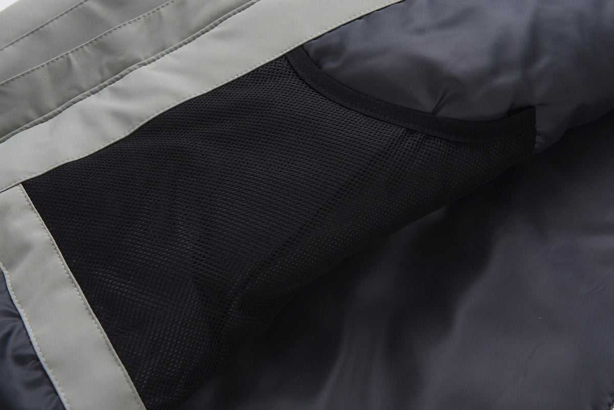 Unisex Color-Panel Hooded Ski Shell Coat