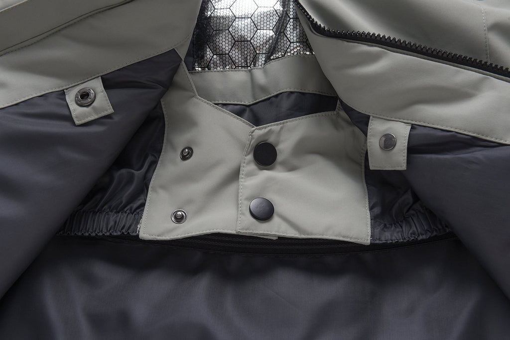 Unisex Color-Panel Hooded Ski Shell Coat