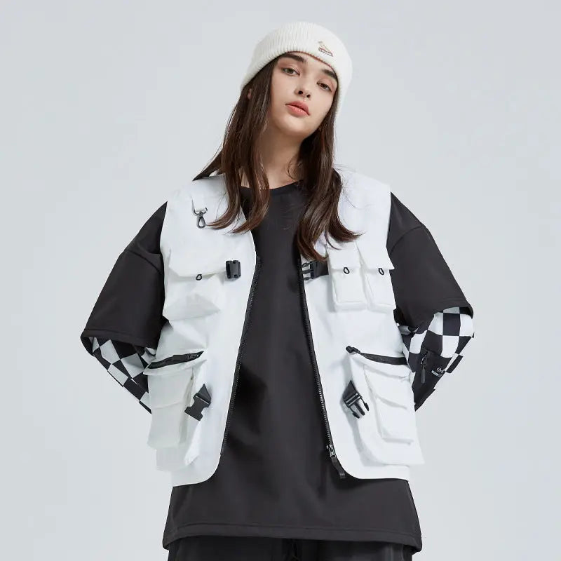 Fashion Couple Style Cargo Pocket Snow Vest