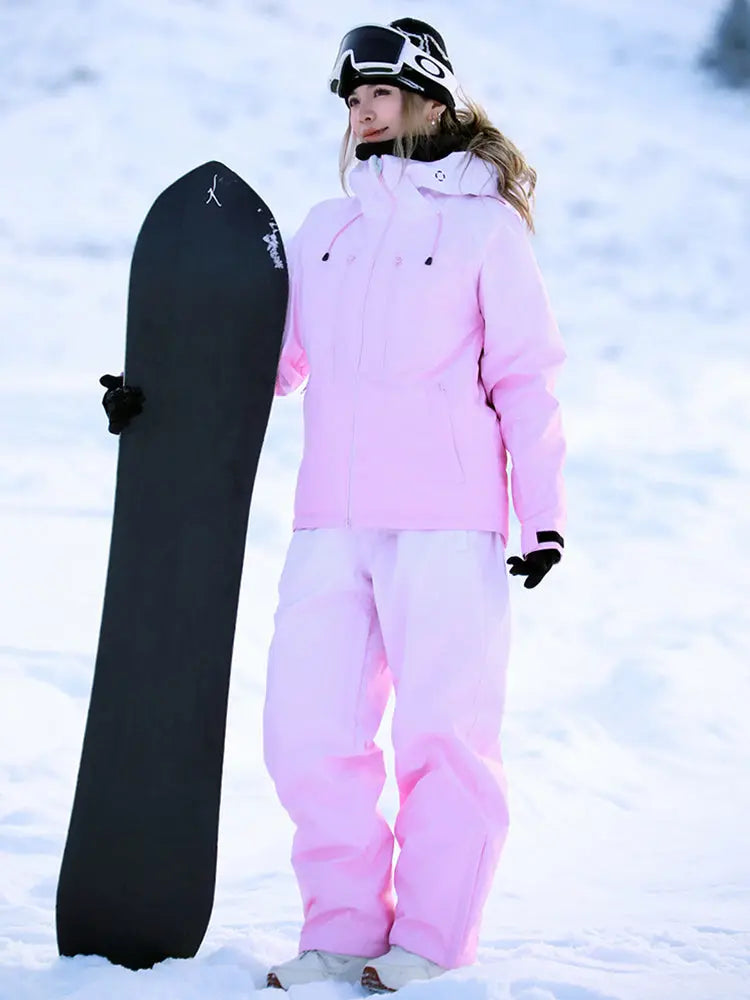 Female Gradient Snowsuits for Winter 2 Pieces Windproof Ski Wear