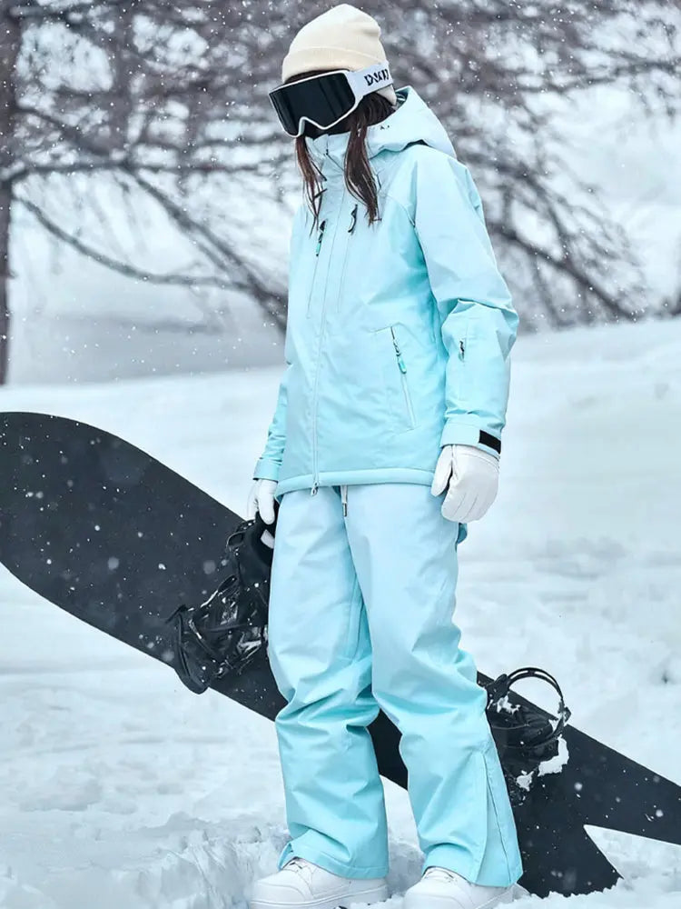 Female Gradient Snowsuits for Winter 2 Pieces Windproof Ski Wear