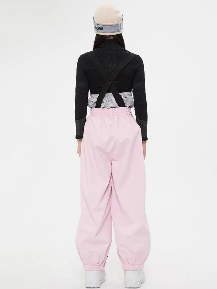 Girls Baggy Snow Bib Pants Loose Fit Ski Trousers for Sports