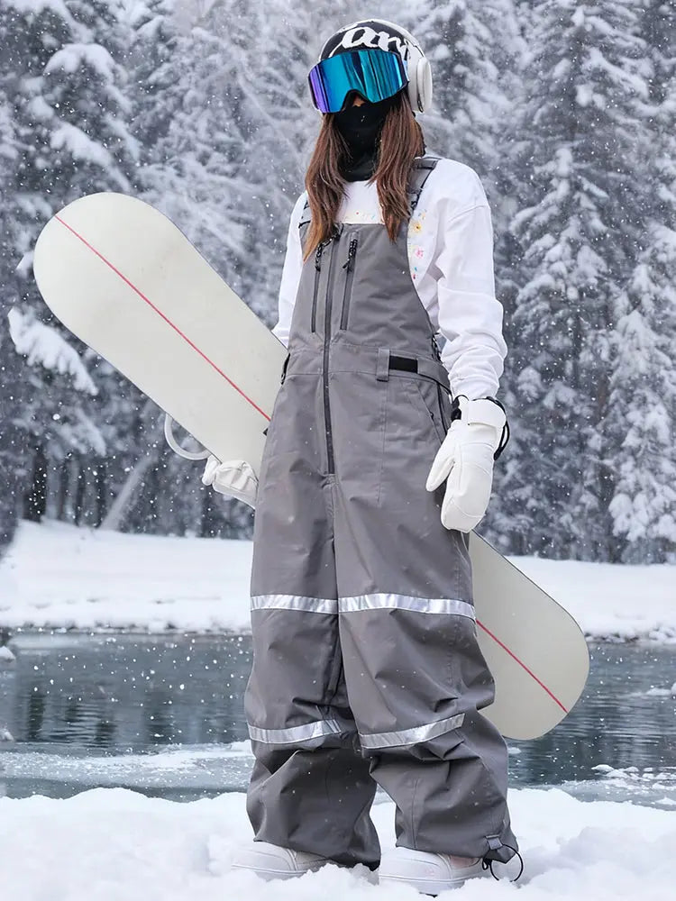 Girls Cool Oversized Snow Bibs Baggy Insulated Ski Overalls