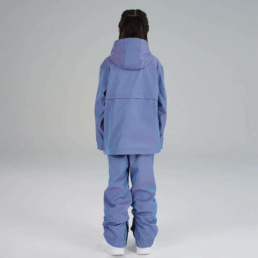 Children Half-zip Snowsuits Insulated Cargo Snow Hoodie & Pants