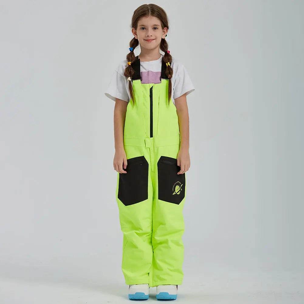 Girls One-piece Ski Bibs Pants Snow Jogger Jumpsuits