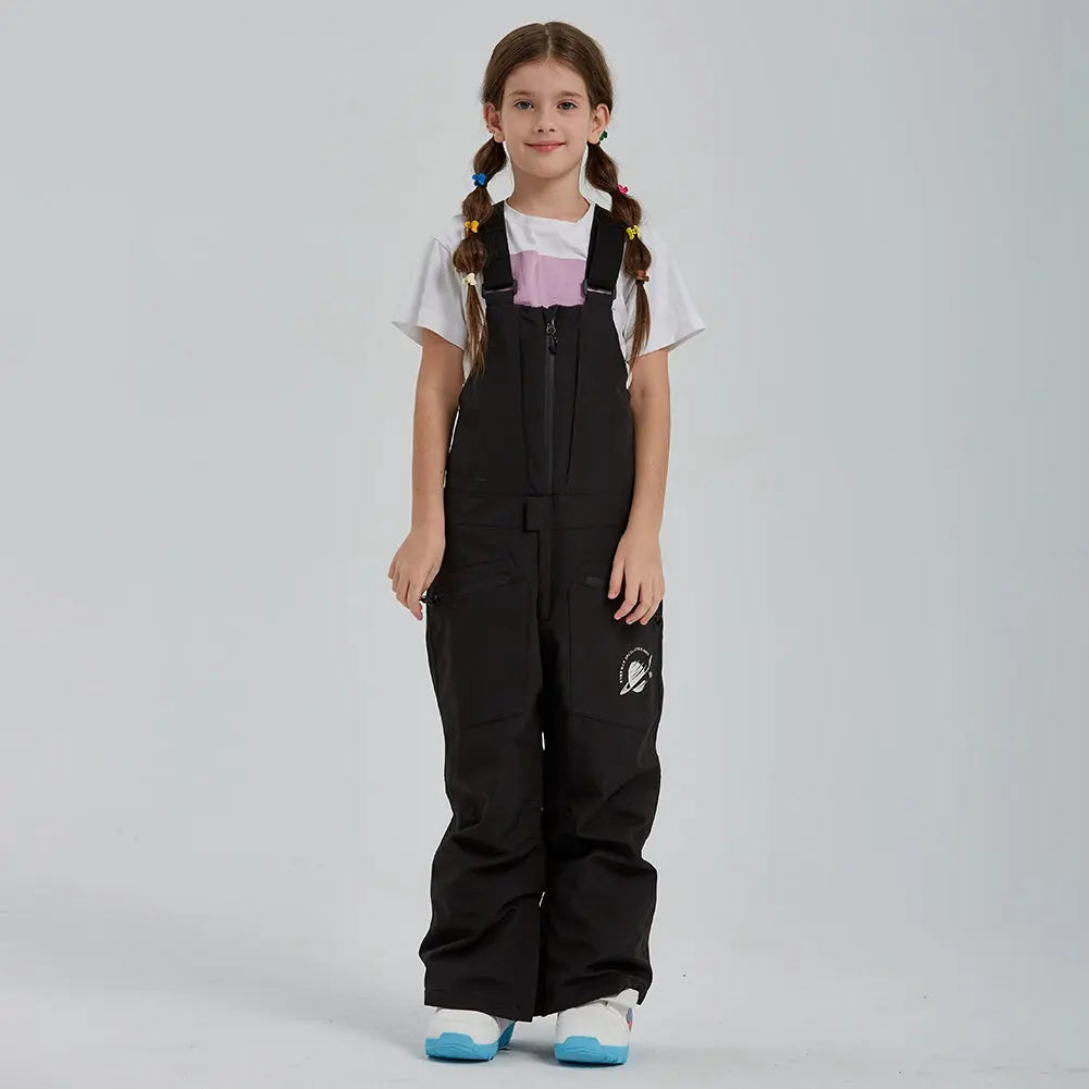 Girls One-piece Ski Bibs Pants Snow Jogger Jumpsuits