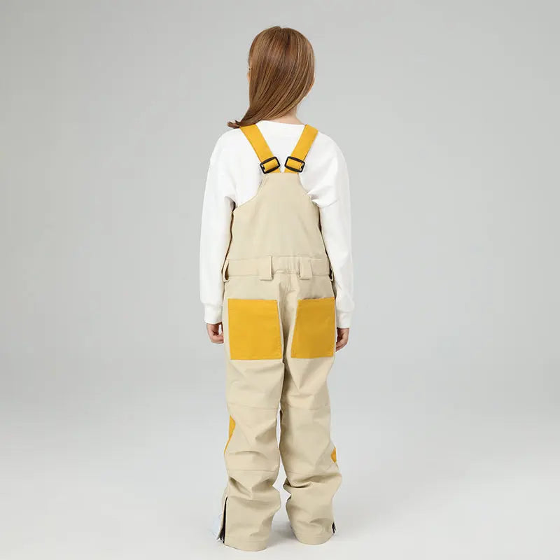 Classical Girls Colorblock Ski Overall Bib Pants Winter Sports Pants
