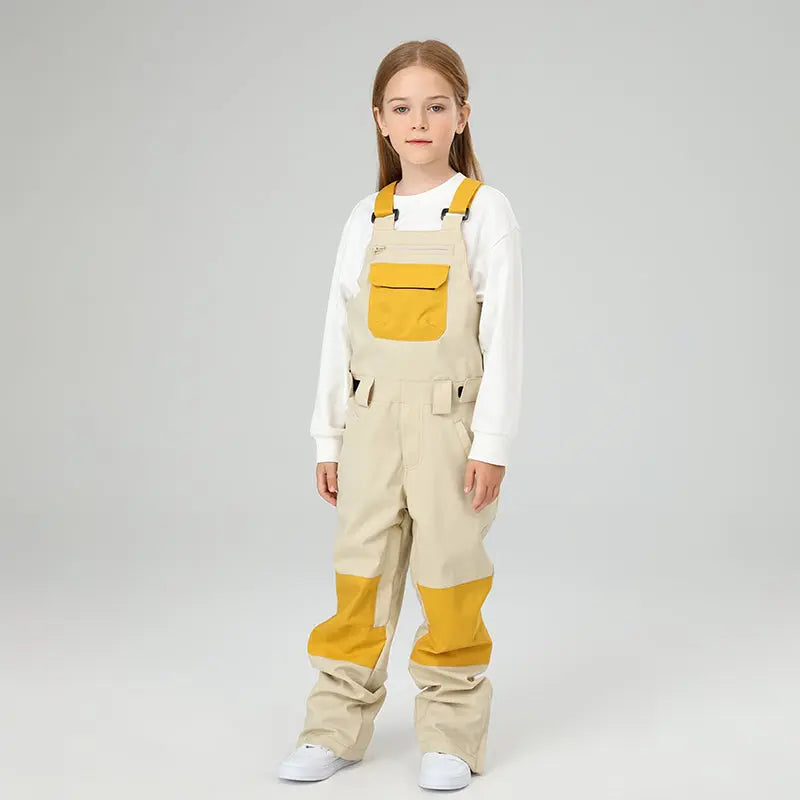 Classical Girls Colorblock Ski Overall Bib Pants Winter Sports Pants