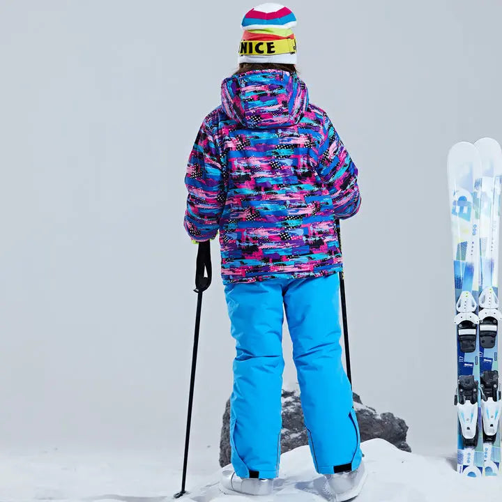 HOTIAN Girls Ski Jacket & Pants Set Kids Snowsuits