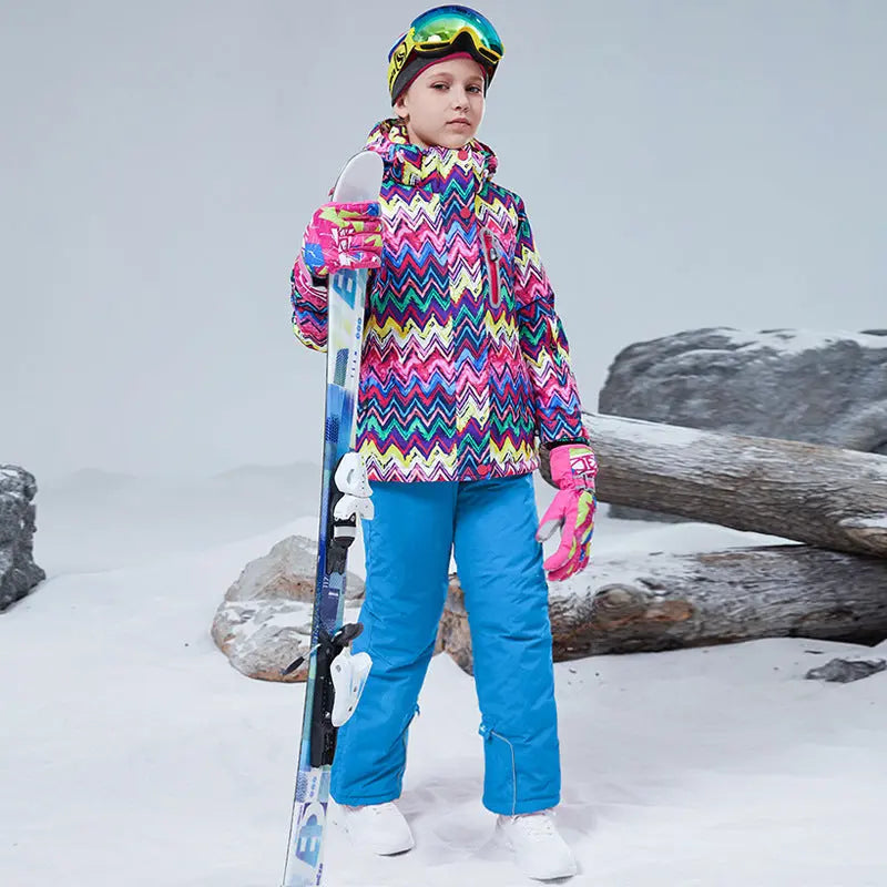 HOTIAN Girls Ski Jacket & Pants Set Kids Snowsuits