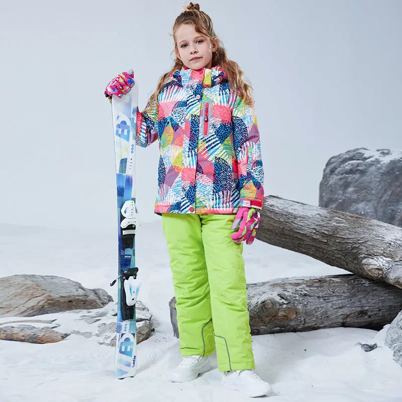 HOTIAN Girls Ski Jacket & Pants Set Kids Snowsuits