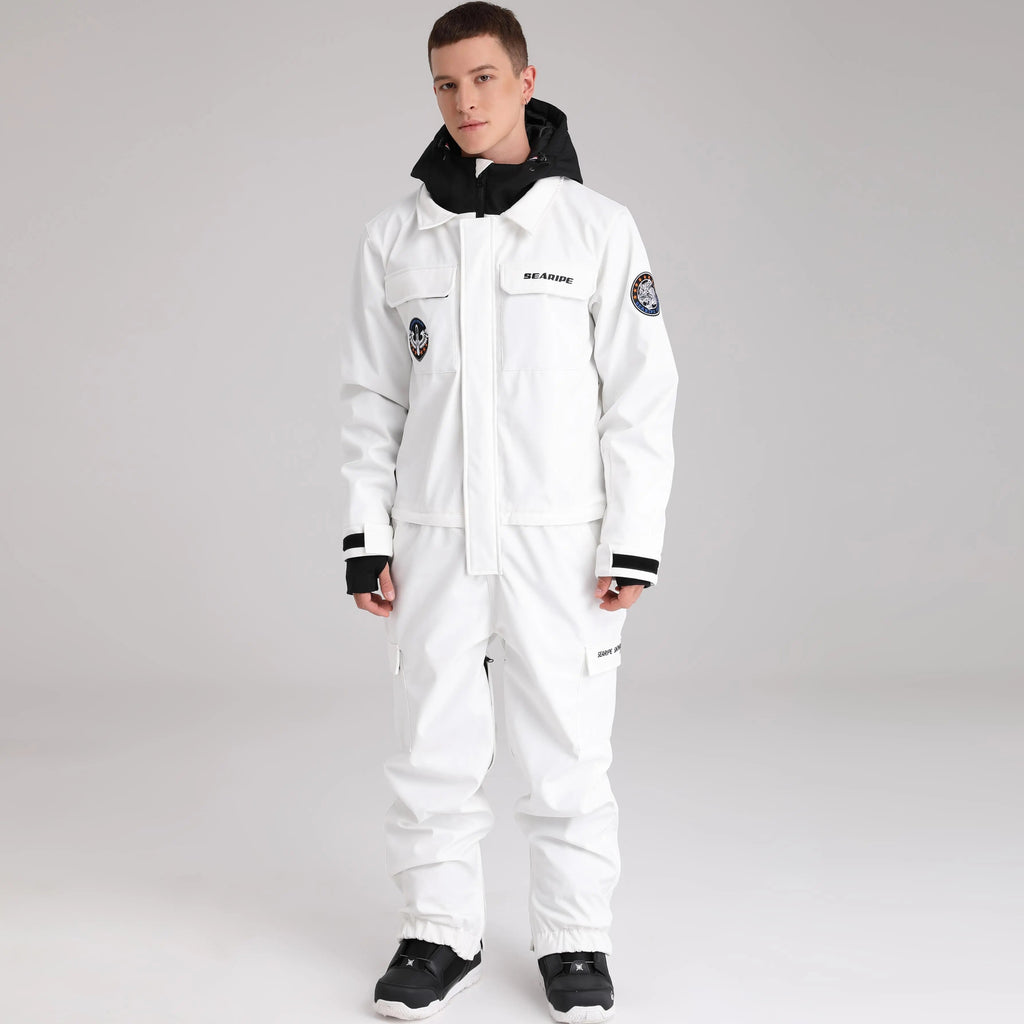 Men Cargo One Piece Ski Jumpsuit