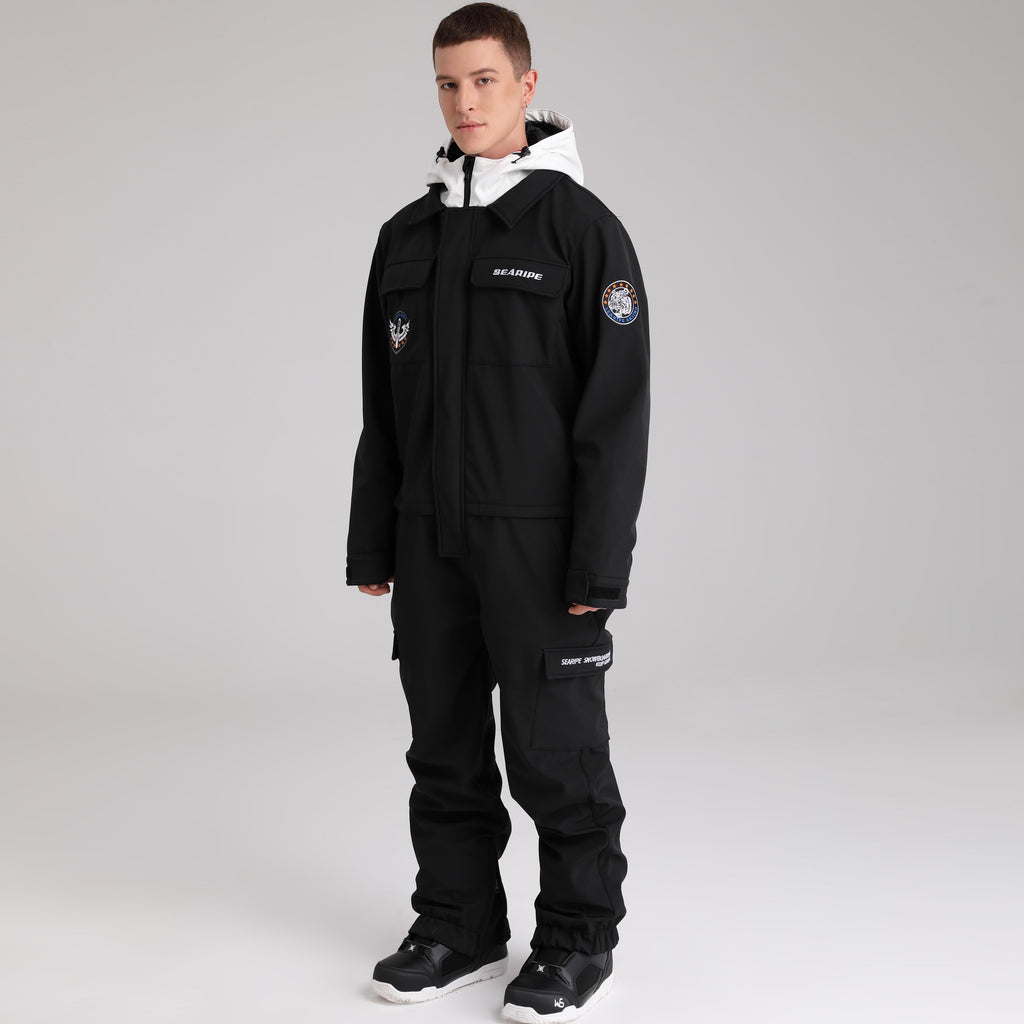 Men Cargo One Piece Ski Jumpsuit