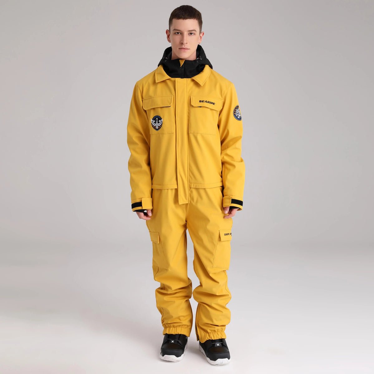 Men Cargo One Piece Ski Jumpsuit