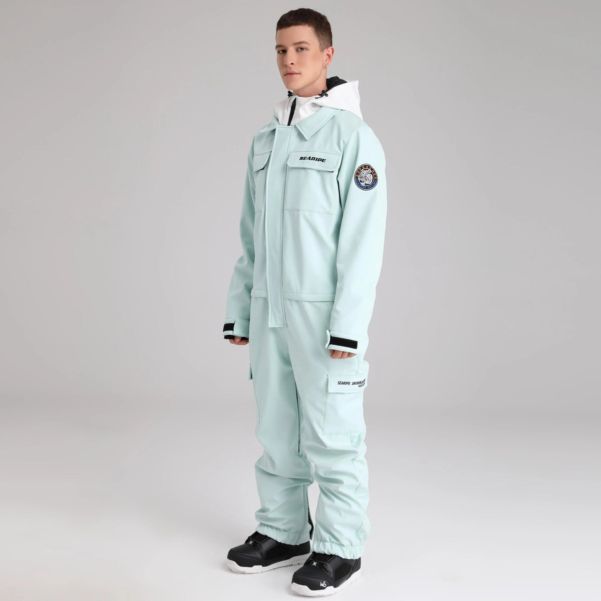 Men Cargo One Piece Ski Jumpsuit