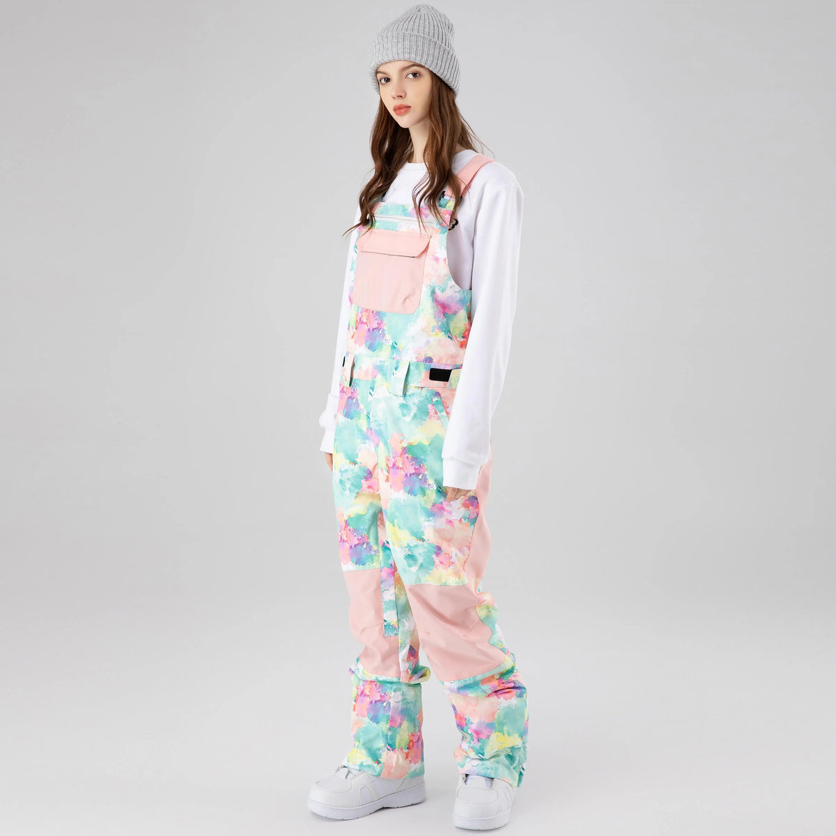 Women Tie Dye Ski Overall Bib Pants