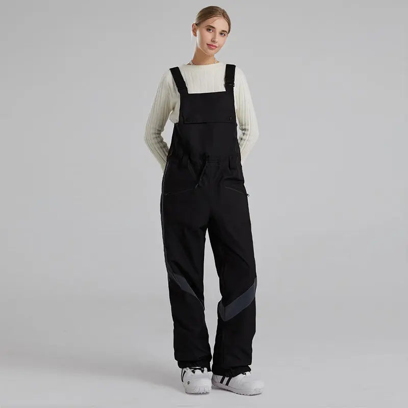 Women and Men Reflective Snow Bibs & Pants One-piece Ski Jumpsuits