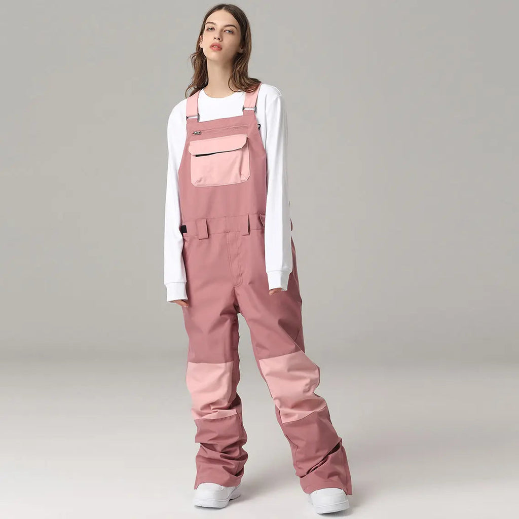 Women's Ski Bibs Pants High Waist Ski Overalls