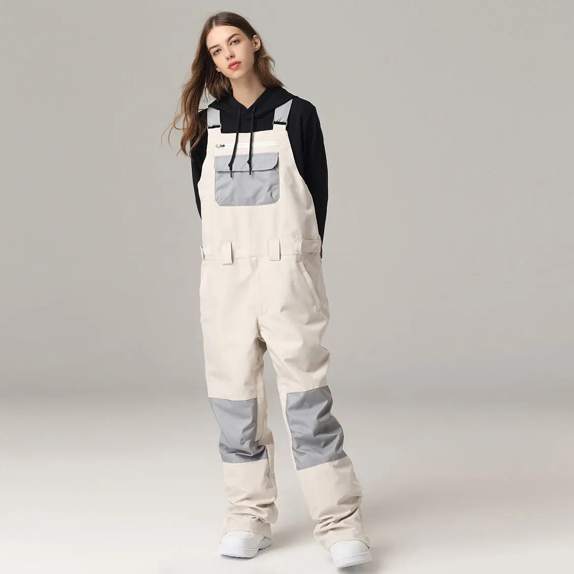 Women's Ski Bibs Pants High Waist Ski Overalls