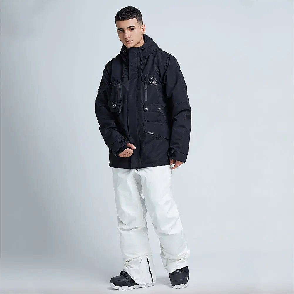Hotian Breathable Men Ski Snowboarding Cargo Jacket
