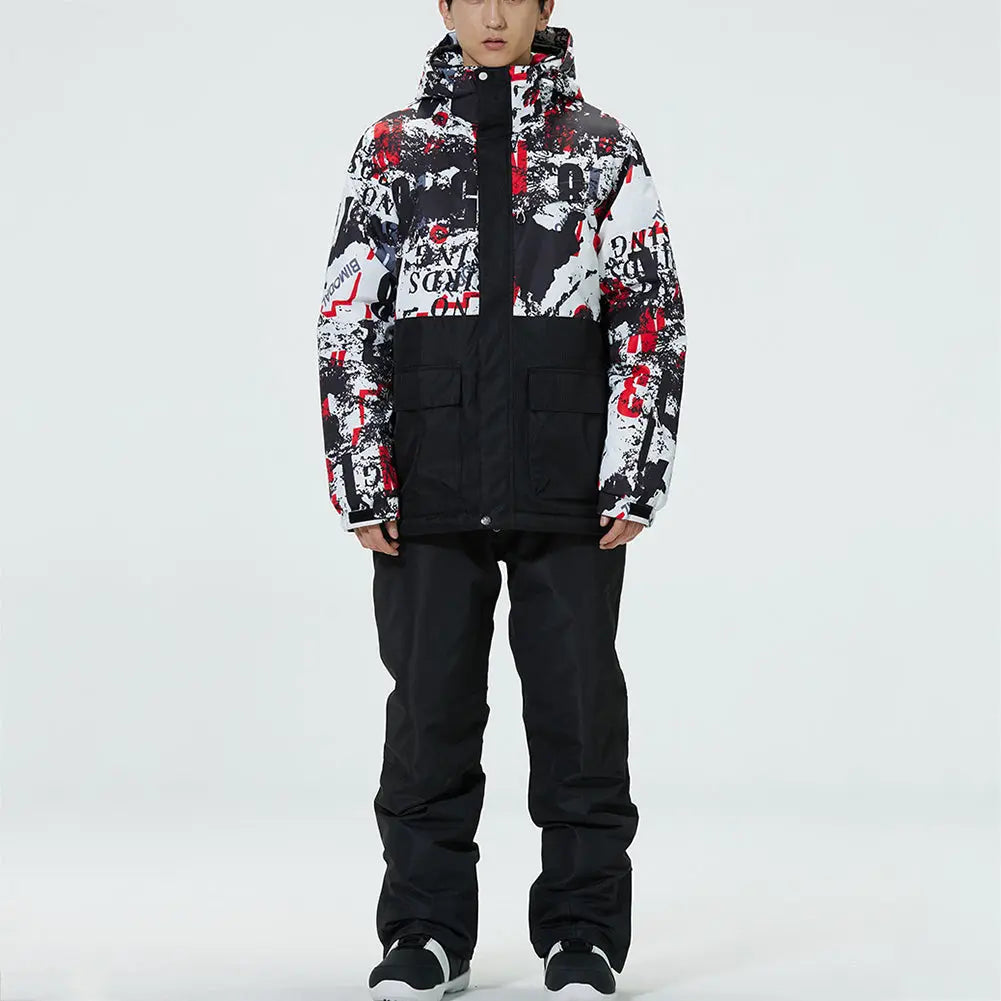 Hotian Men Hooded Skiing Cargo Jacket Soft Shell