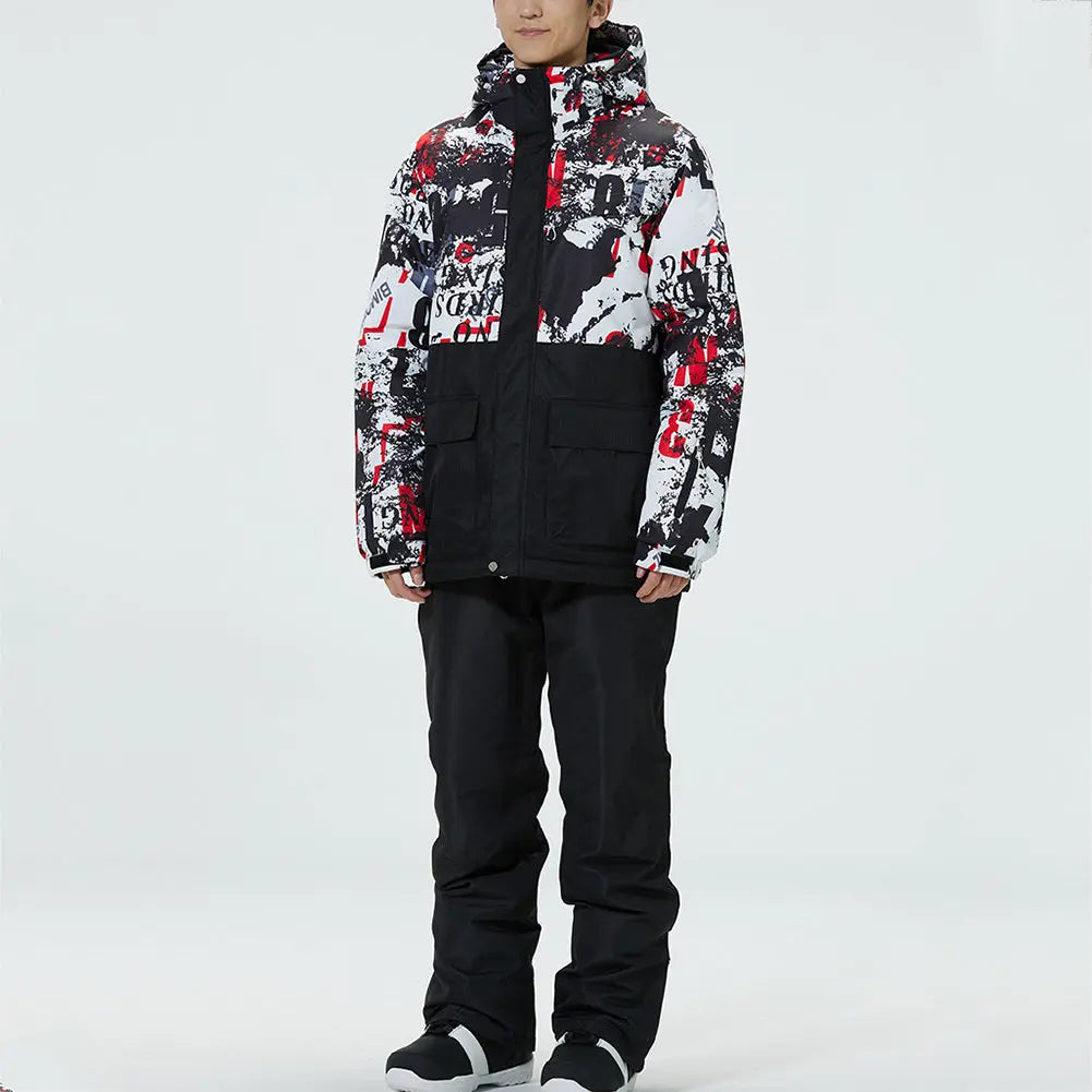 Hotian Men Hooded Skiing Cargo Jacket Soft Shell