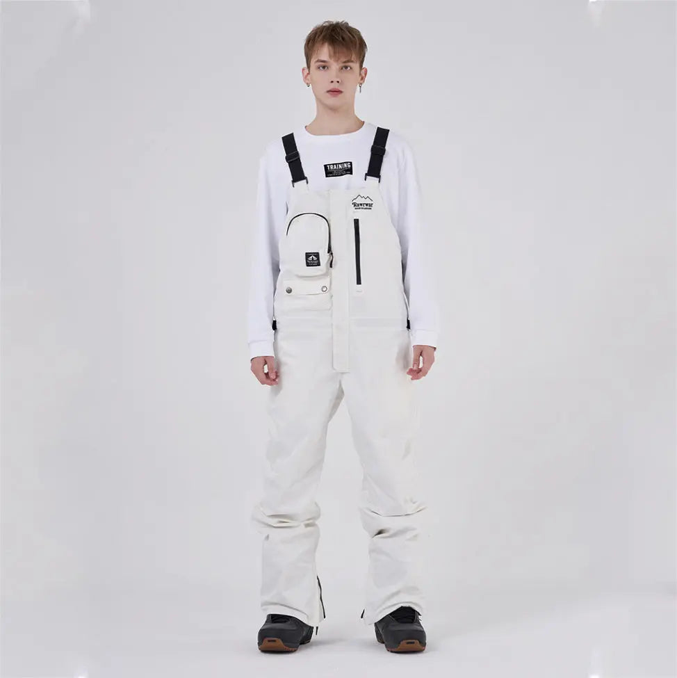Cool Adult Insulated Snow Bibs Spliced Jumpsuit Overalls