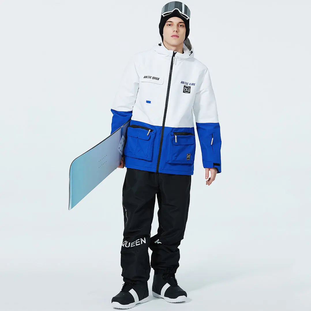 Hotian Men Ski Insulated Cargo Jacket Waterproof Outdoor Coat